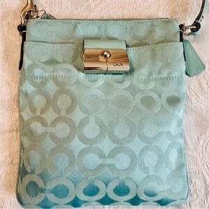 Coach Kristin Signature Crossbody Swingpack-Turquoise/Teal 43642